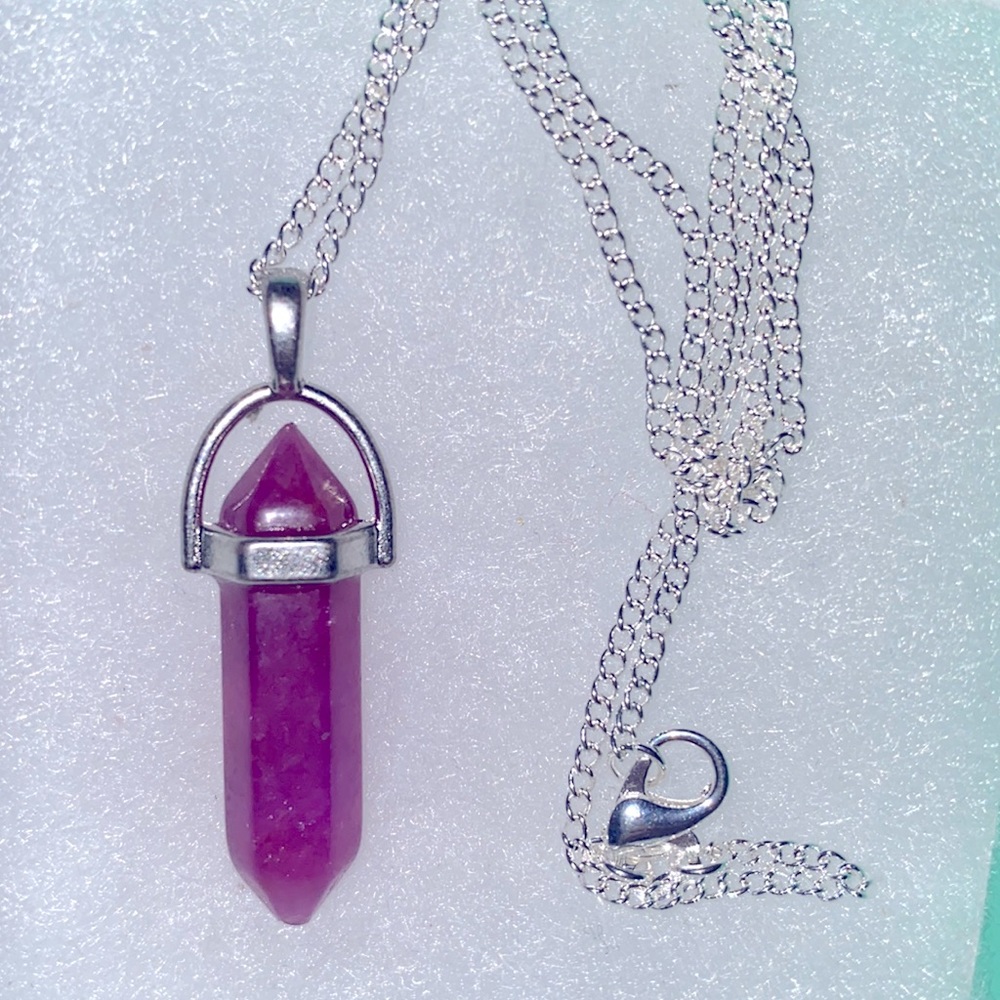 Watermelon Tourmaline Sterling Silver 18” Necklace